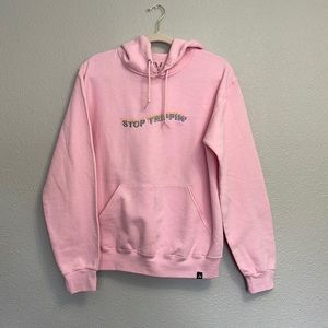 Light pink “stop trippin” hoodie